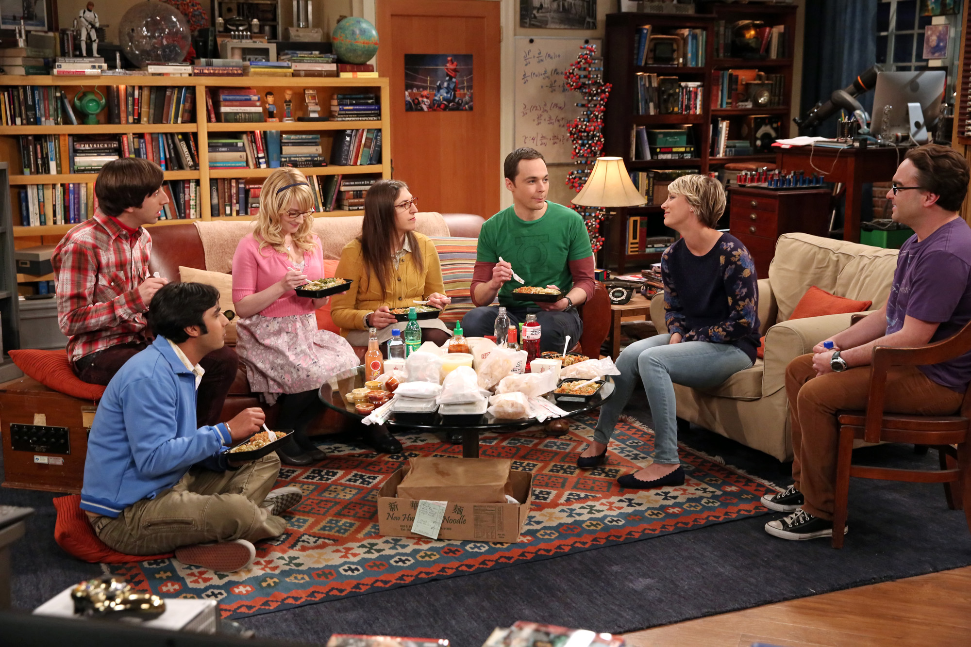 The Big Bang clan gather around in
