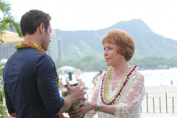 Alex O'Loughlin as Steve McGarrett and Carol Burnett as Deb McGarrett