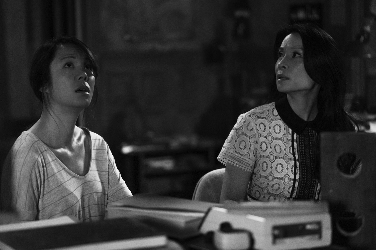 Samantha Quan and Lucy Liu get into character