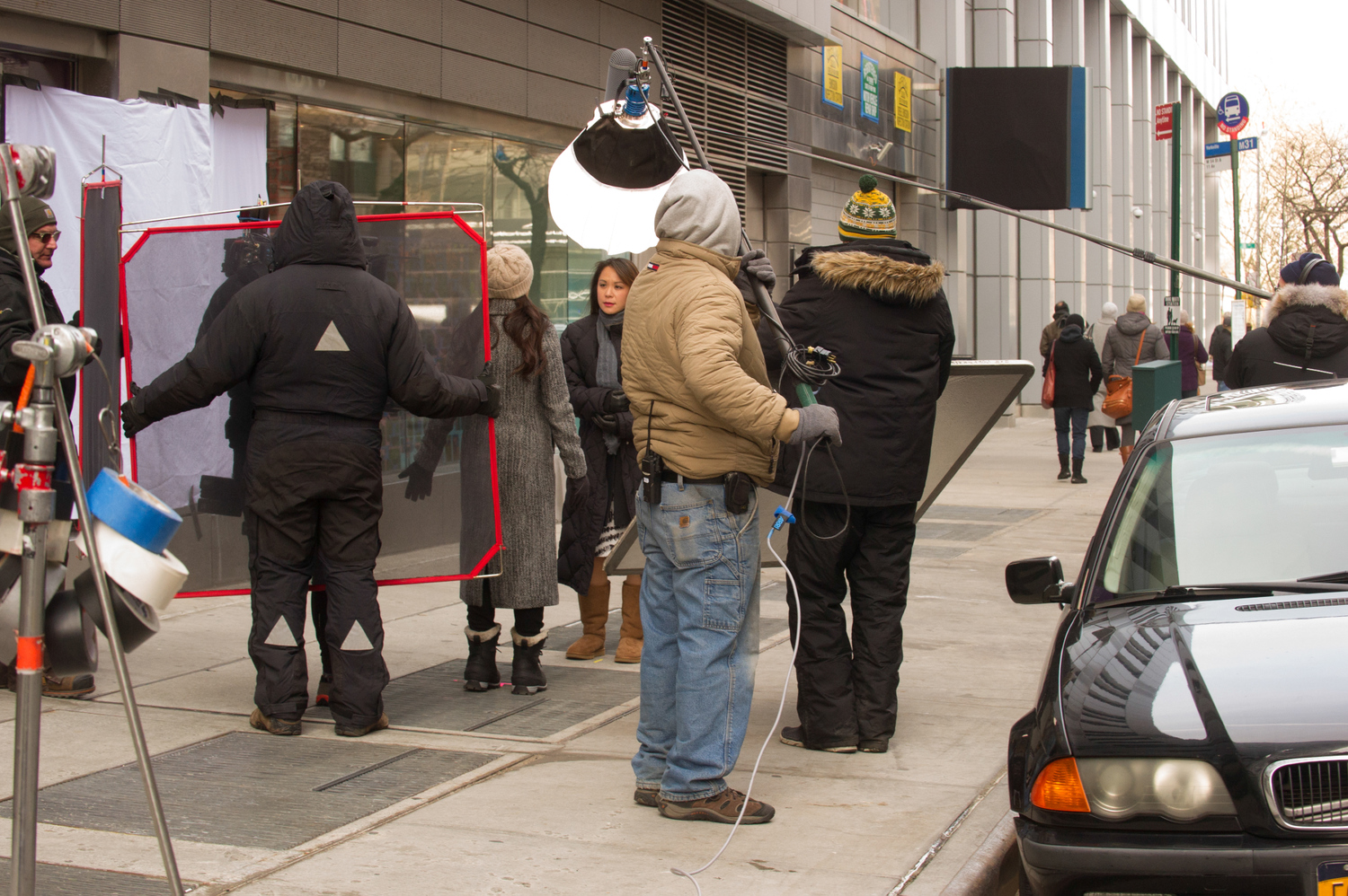 It takes a lot of people—and gear—to shoot outside