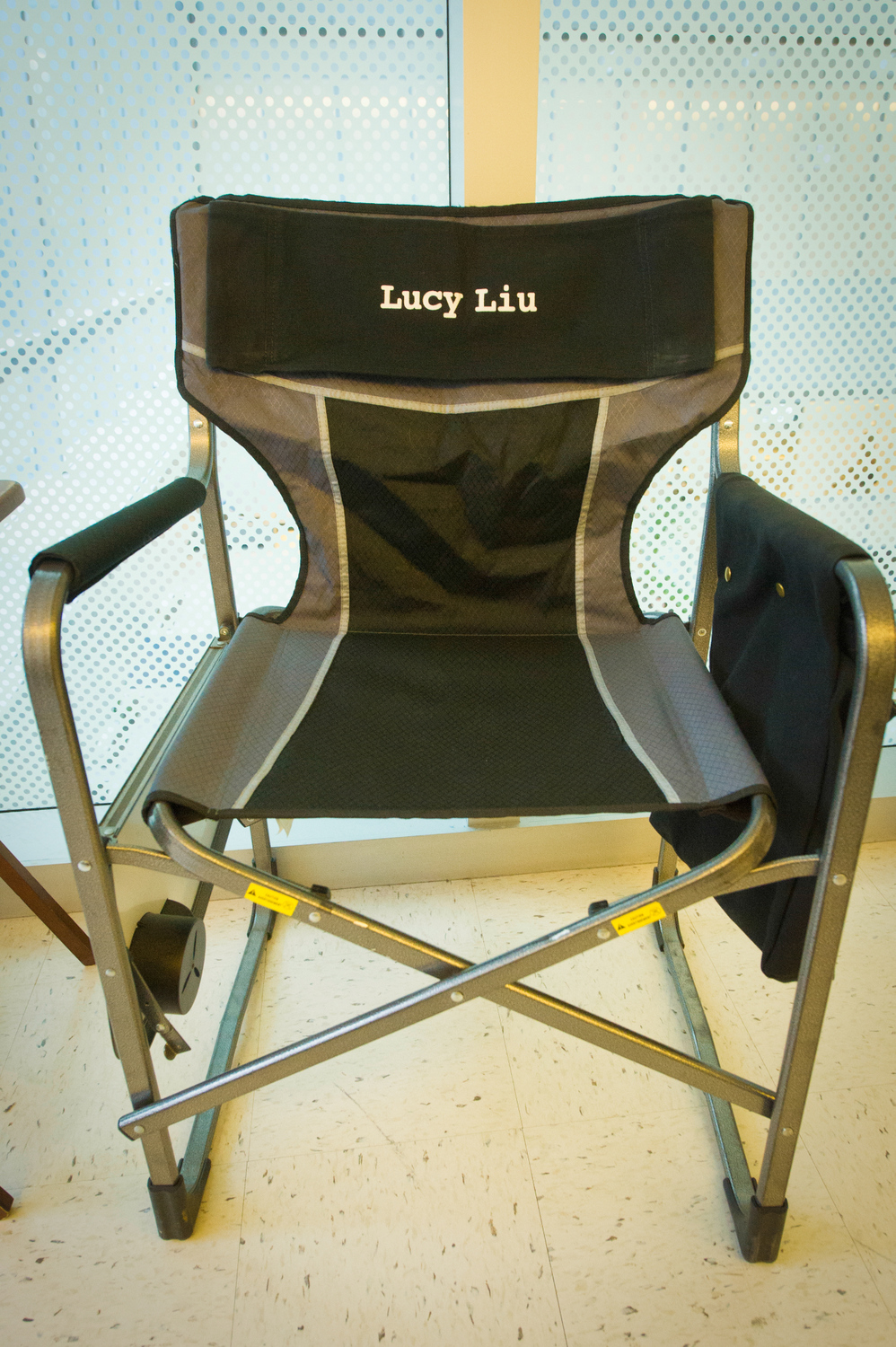 Lucy Liu's chair on set