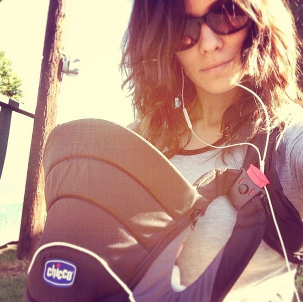 12. She can rock a baby carrier like none other.