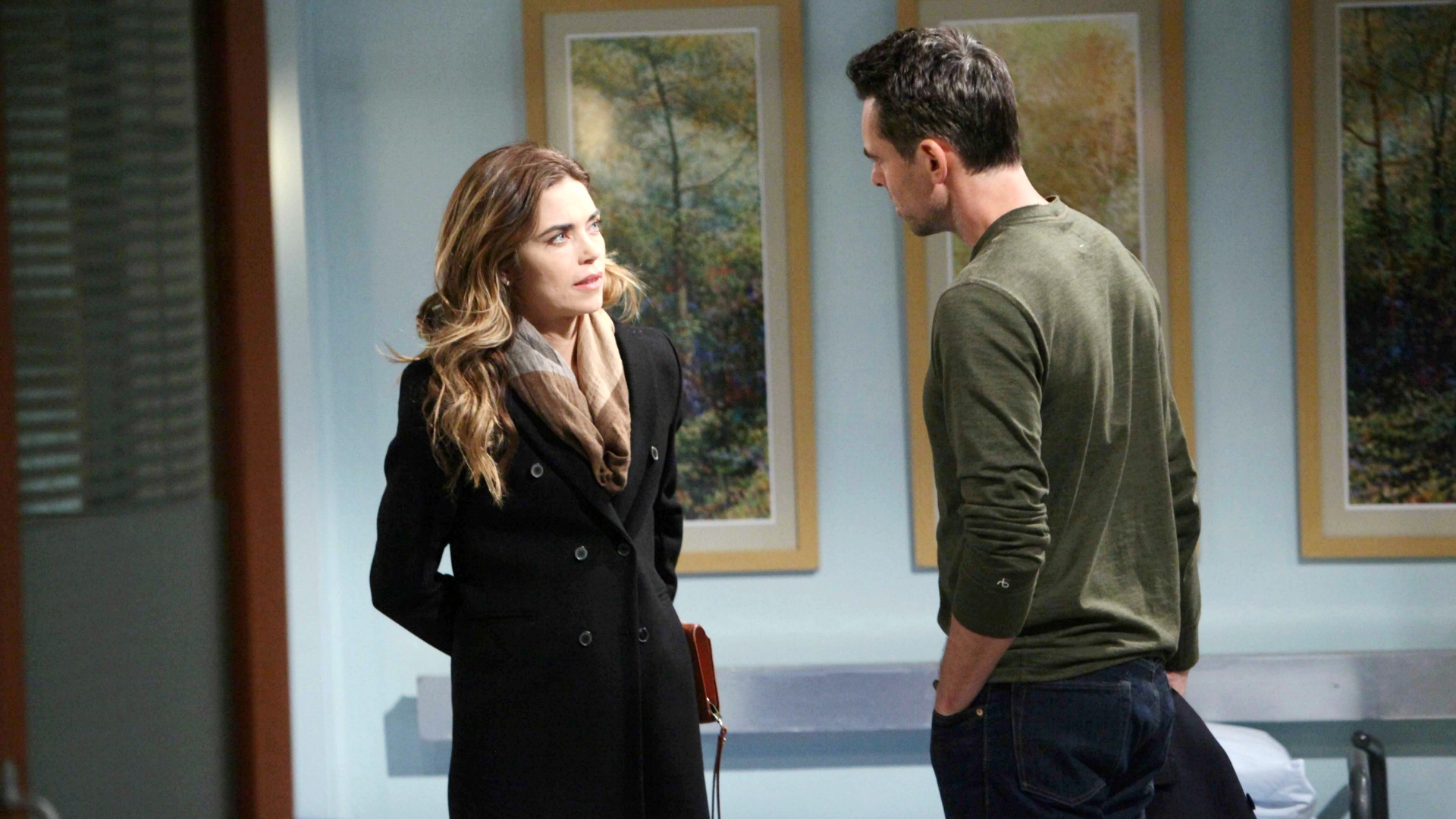 Billy leans on Victoria.