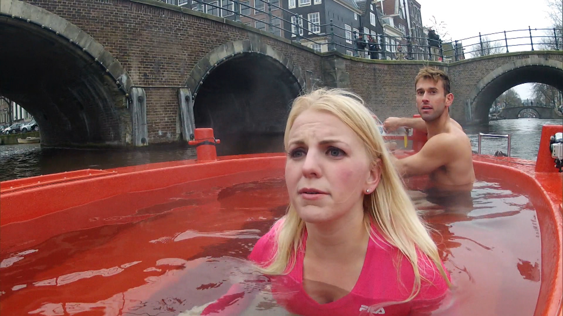 See what happens when the racers float through Amsterdam