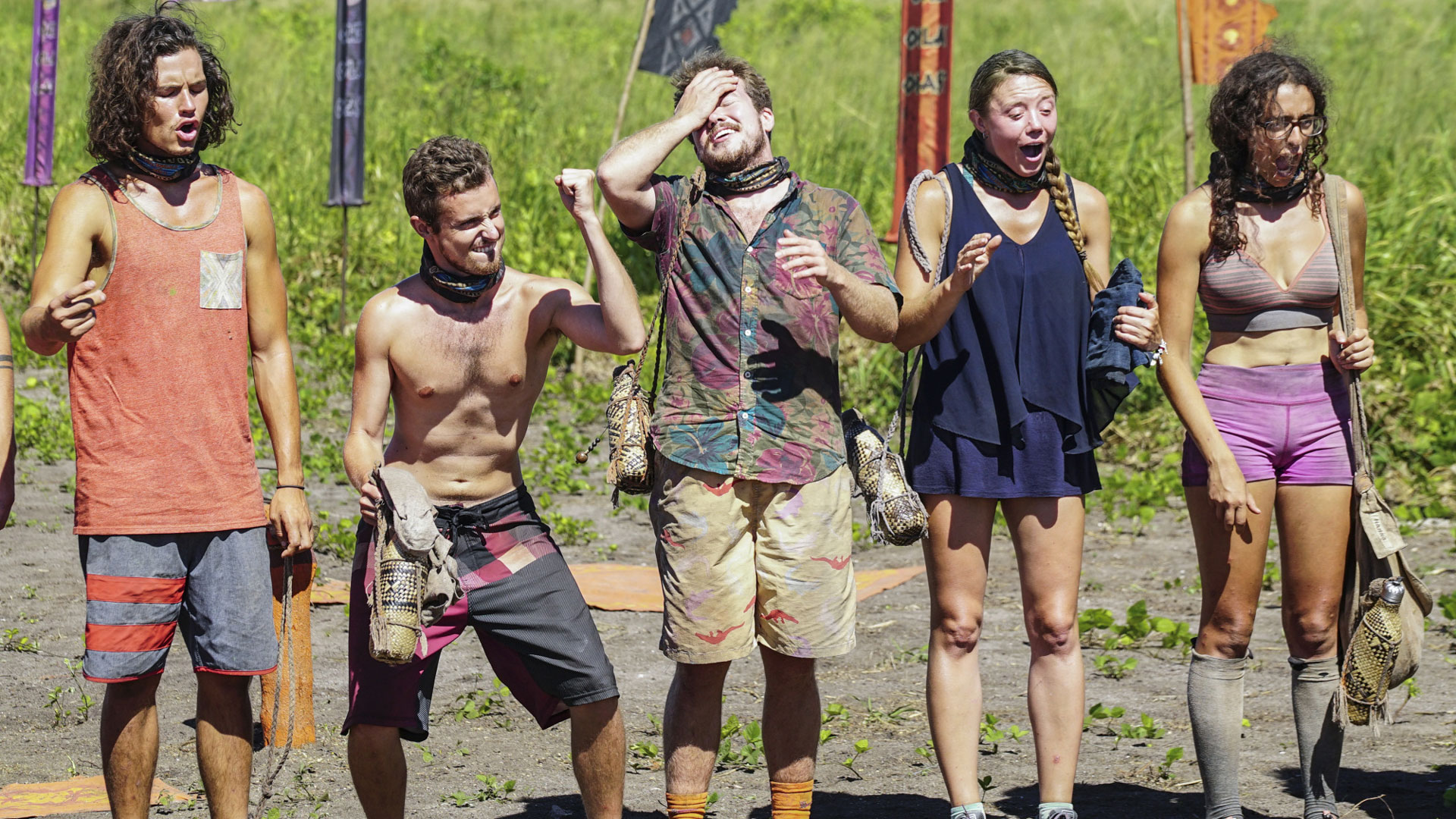 Which two castaways will be throwing punches after the merge?
