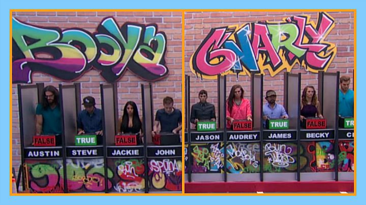 Question: What two words were spray-painted above the Houseguests during this week's HoH