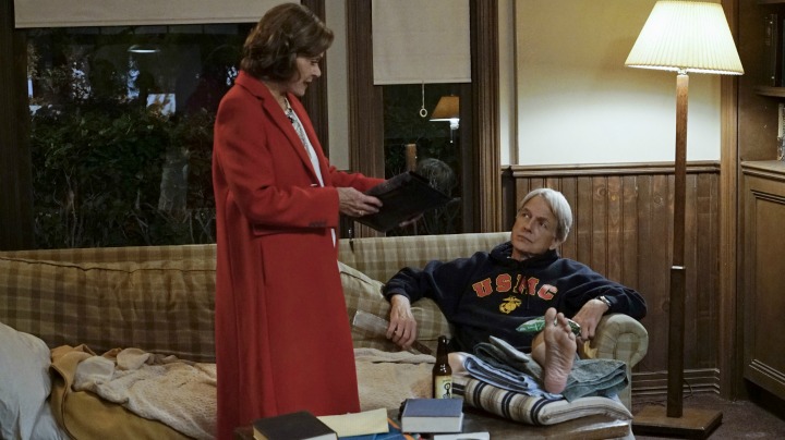 Jessica Walter as Judith McKnight and Mark Harmon as Leroy Jethro Gibbs
