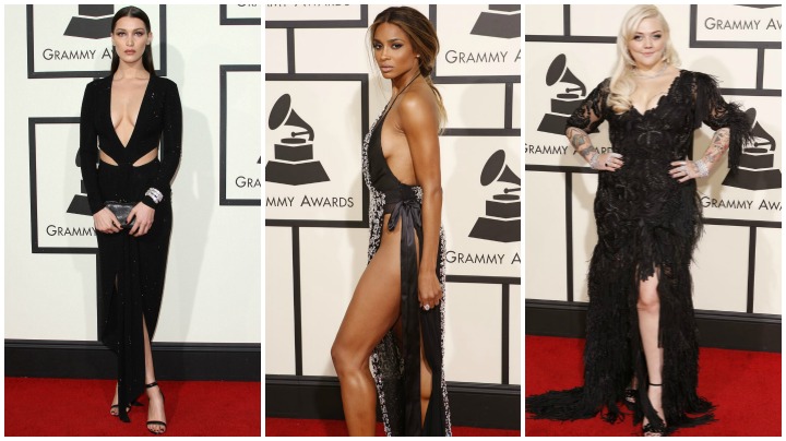 1. Plunging necklines and high-cut slits