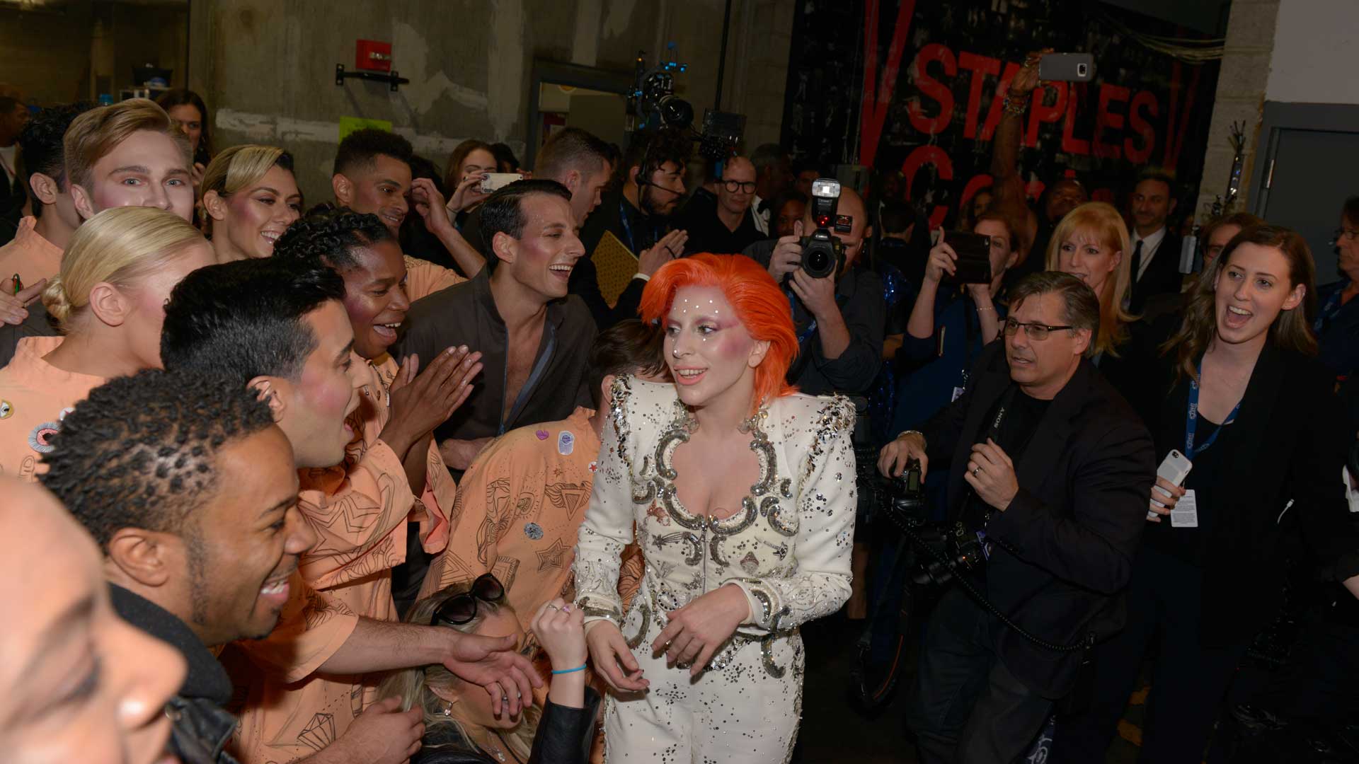 Lady Gaga's tattoo tribute to the late David Bowie in 2016.