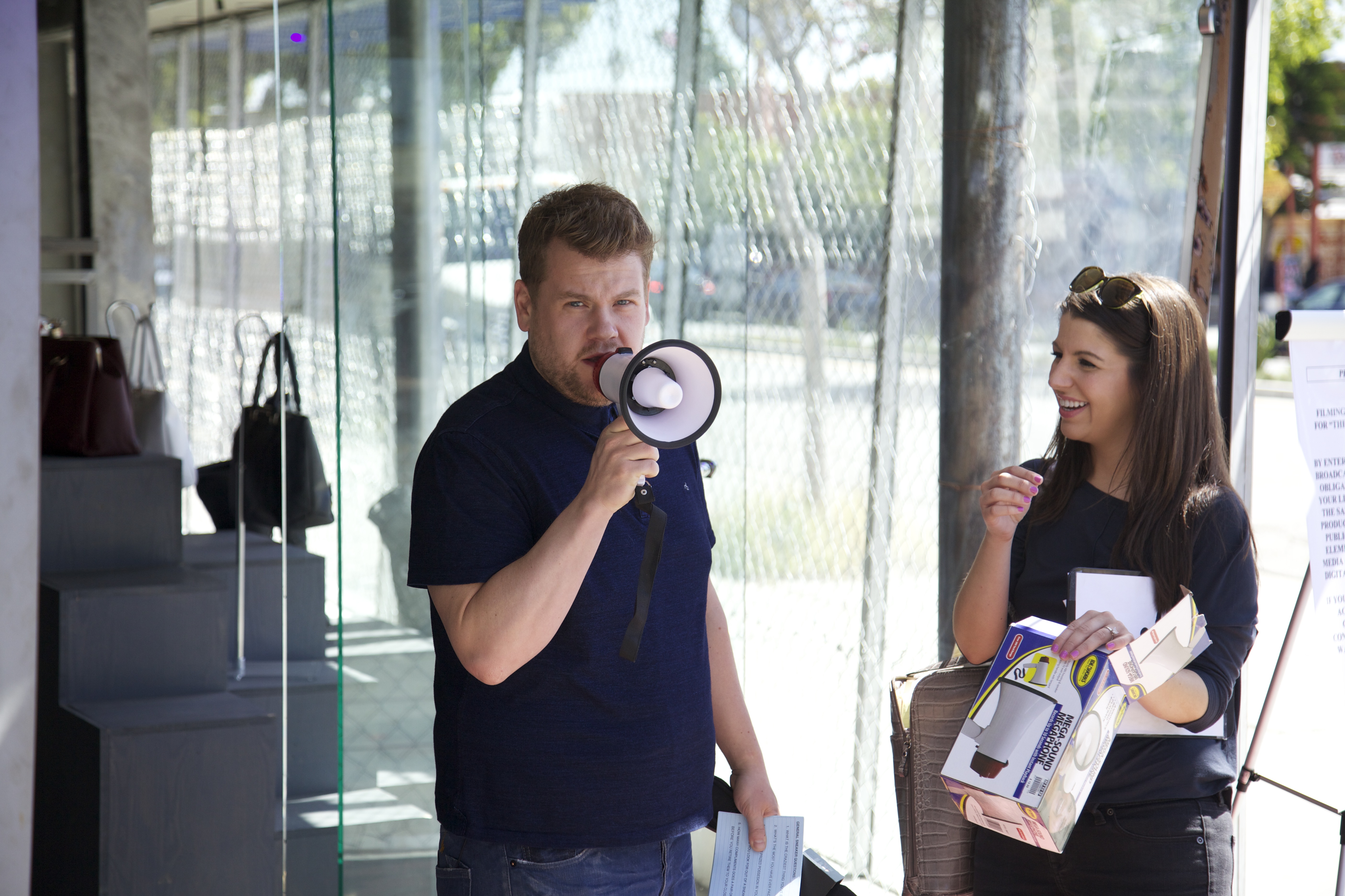 James gets a megaphone.