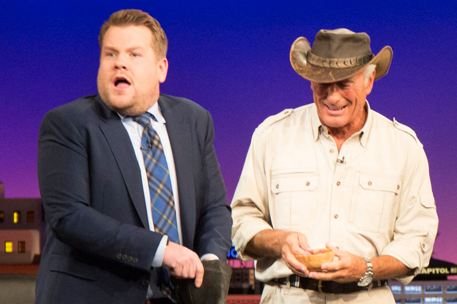 James Corden stayed calm as he prepared to meet the black vulture.