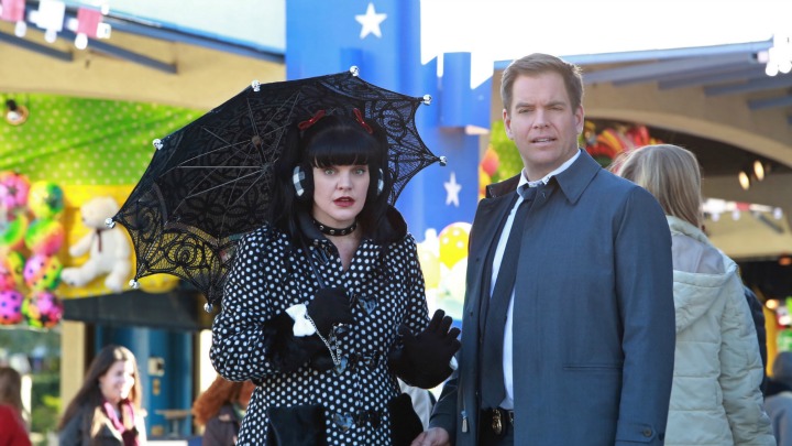 Pauley Perrette as Abby Sciuto and Michael Weatherly as Anthony DiNozzo