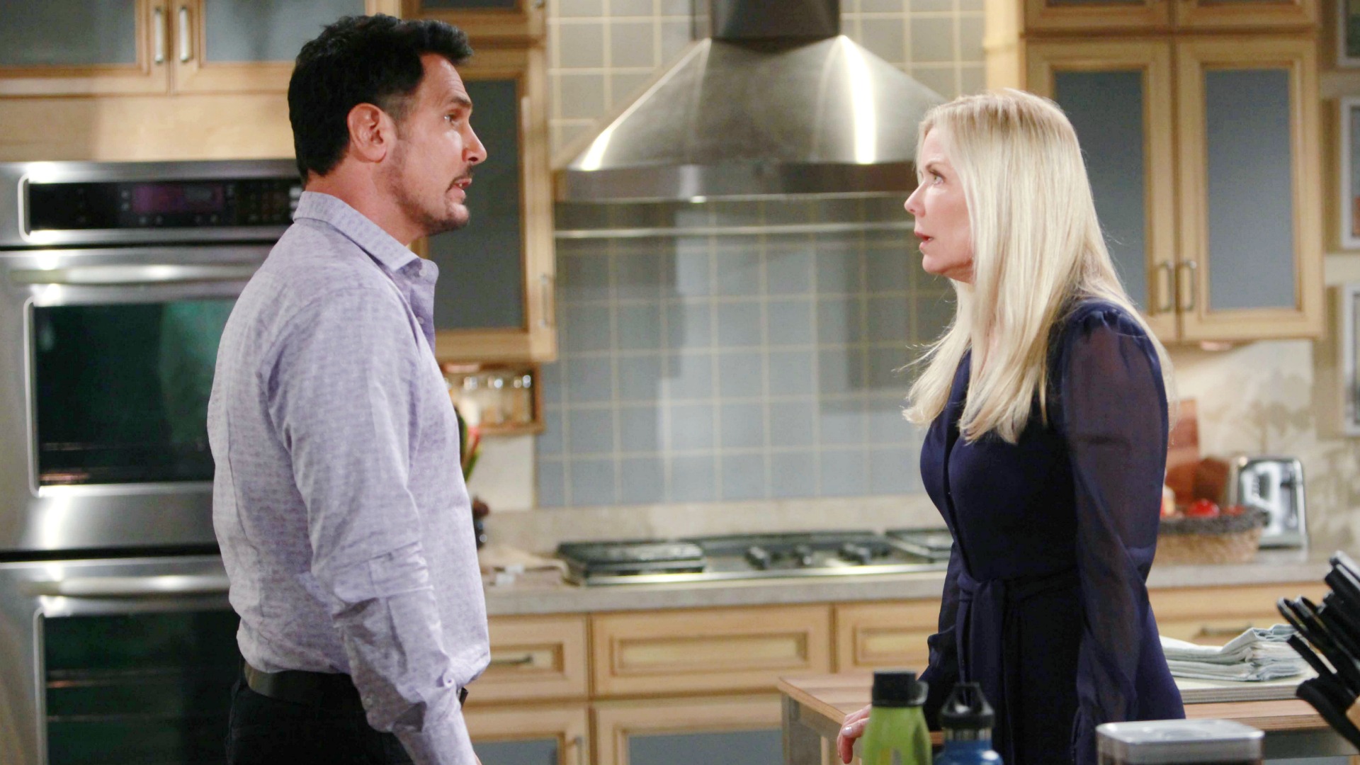 Bill begs Brooke to stop blaming herself.