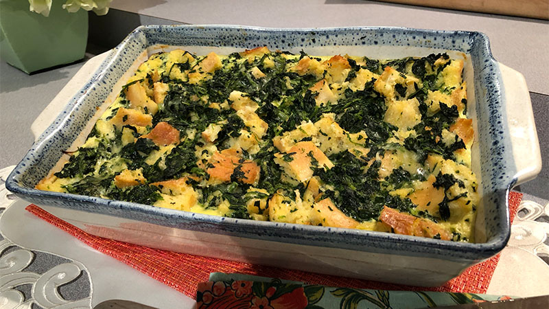 Prepare Patricia Heaton S Spinach And Cheese Strata